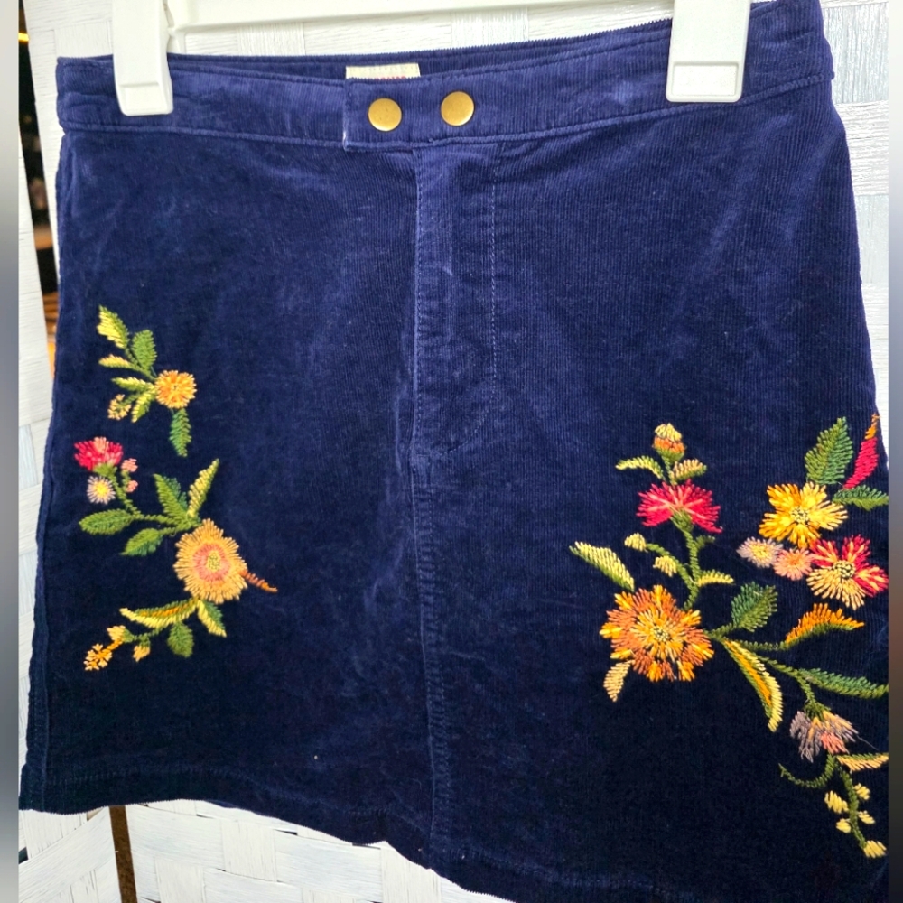 MOSSIMO Embroidered  Corduroy Skirt